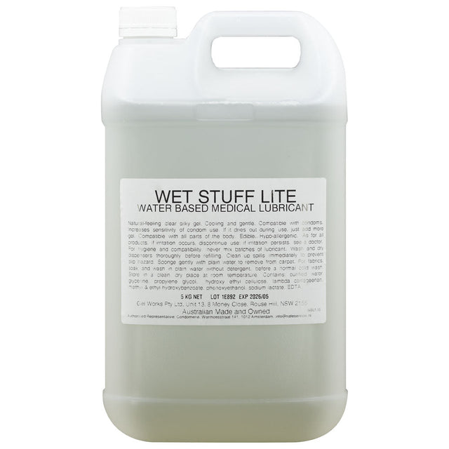 Buy Wet Stuff Lite - 5kg Bottle - Water Based Lubricant - 5 kg Tube