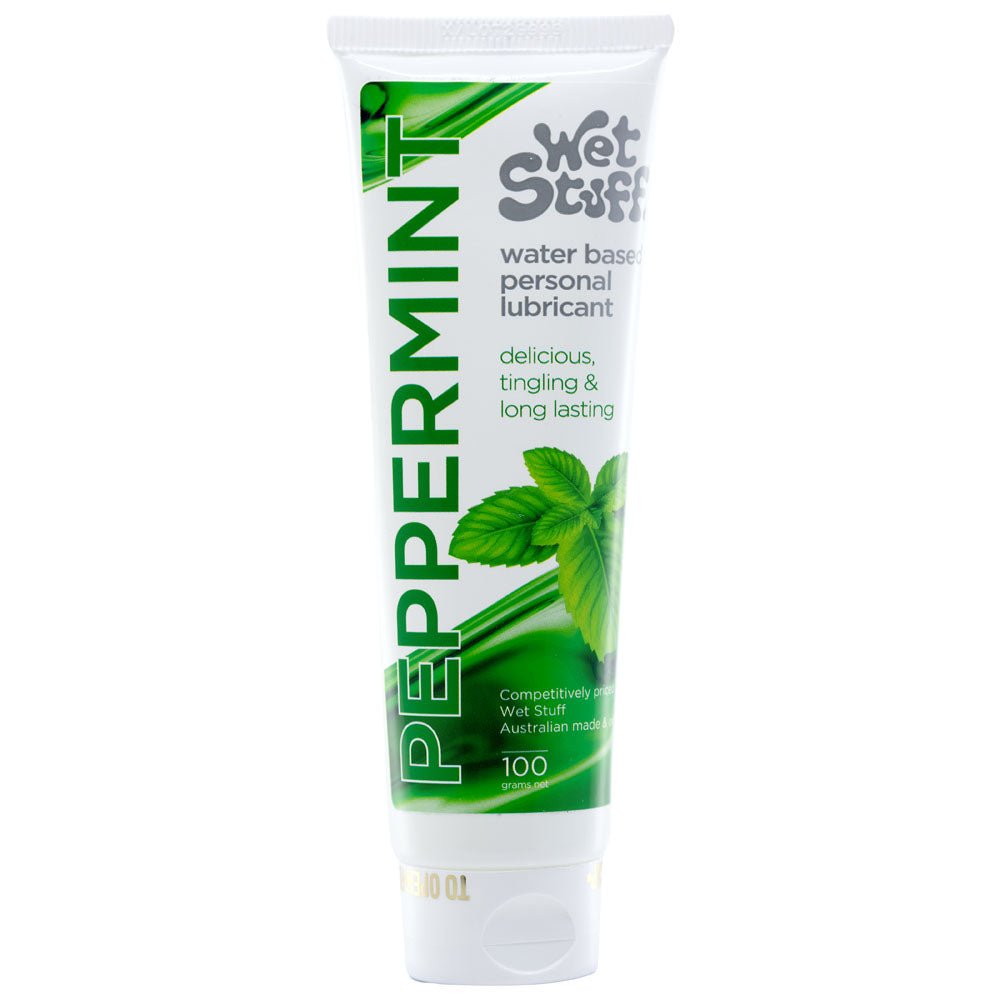Wet Stuff Peppermint - 100g Tube - Peppermint Flavoured Water Based Lubricant - 100 gram Tube – Sex toys NZ by Naughtyhut. Discreet delivery nationwide.