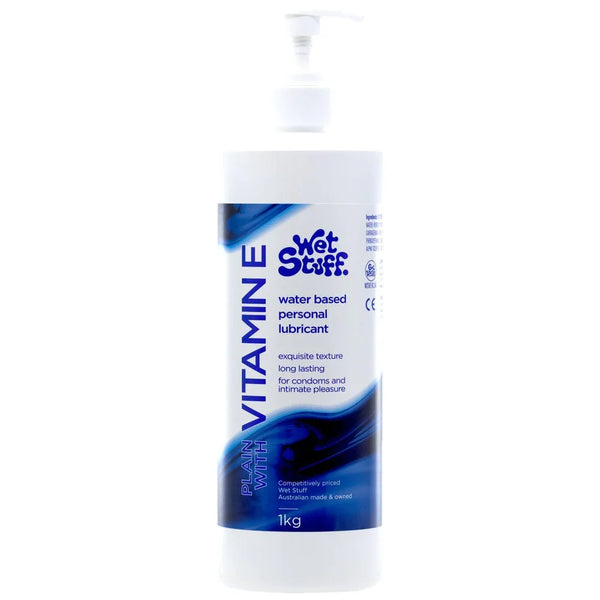 Wet Stuff Plain Water-Based Lubricant with Vitamin E 1kg Pump
