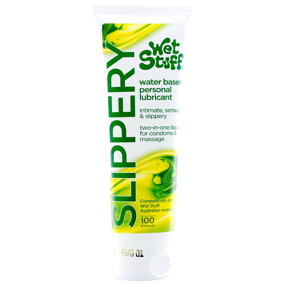 Buy Wet Stuff Slippery - 100g Tube - Water Based Lubricant - 100 gram Tube – Naughtyhut NZ sex toys online. Discreet delivery & top brands.