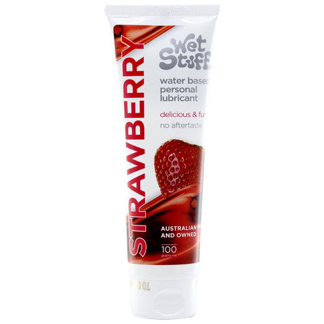 Buy Wet Stuff Strawberry - 100g Tube - Strawberry Flavoured Water Based Lubricant - 100 gram Tube – Naughtyhut NZ sex toys online. Discreet delivery & top brands.