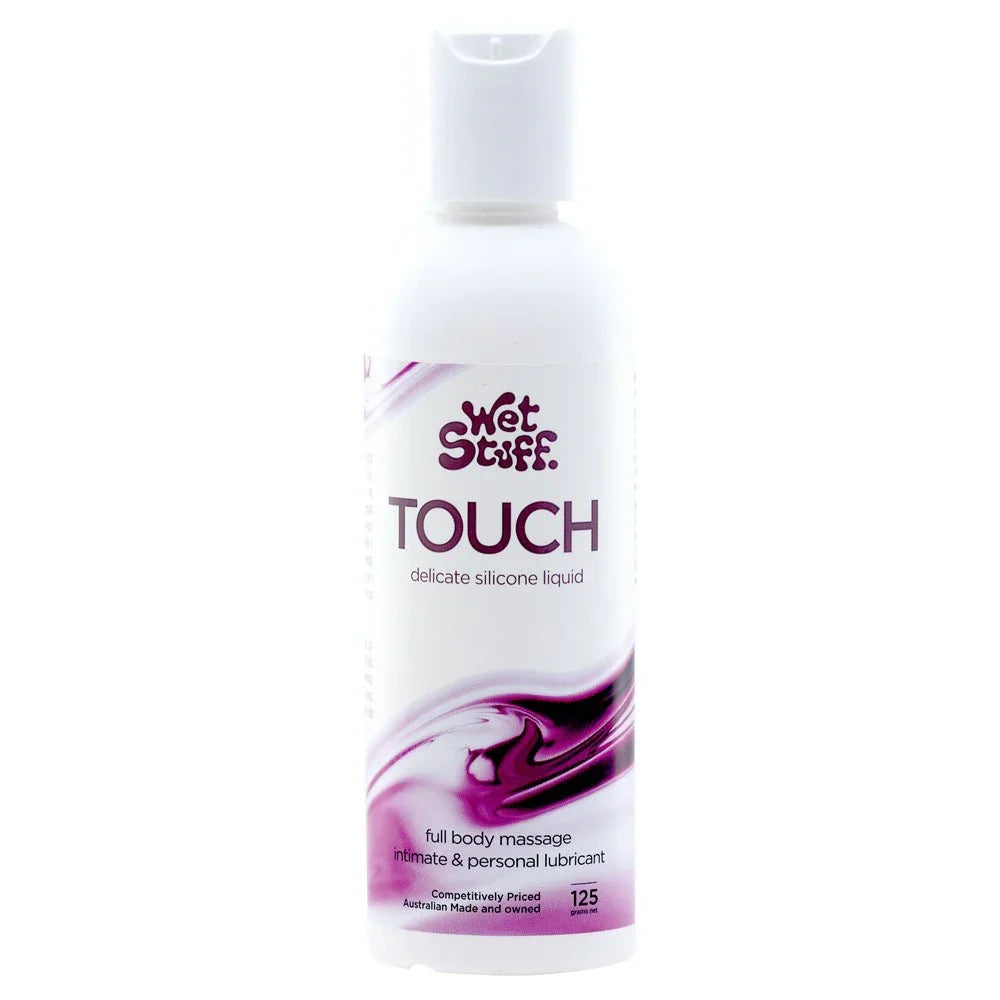 Wet Stuff Touch silicone lubricant, 125 g flip-top bottle with plum swirl