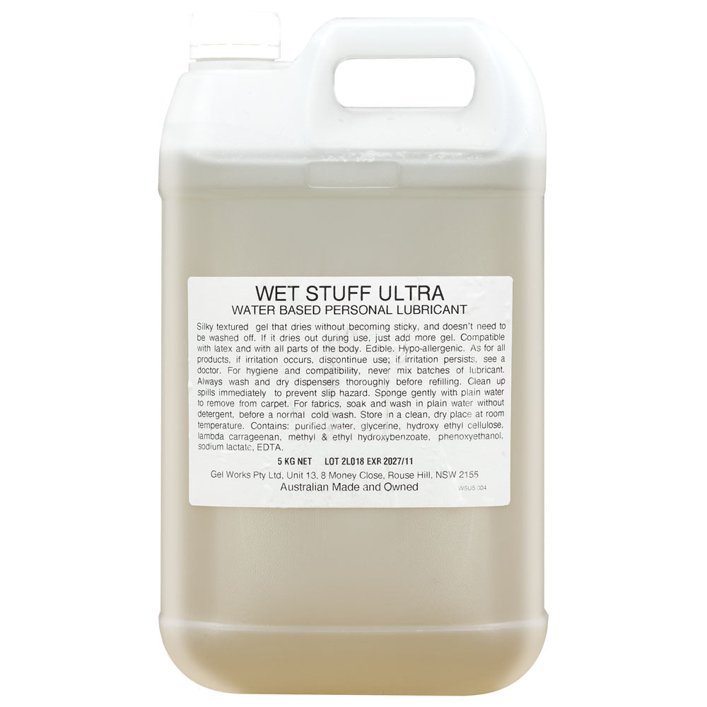 Buy Wet Stuff Ultra - 5 kg - Water Based Lubricant - 5 kg Bottle – Naughtyhut NZ sex toys online. Discreet delivery & top brands.