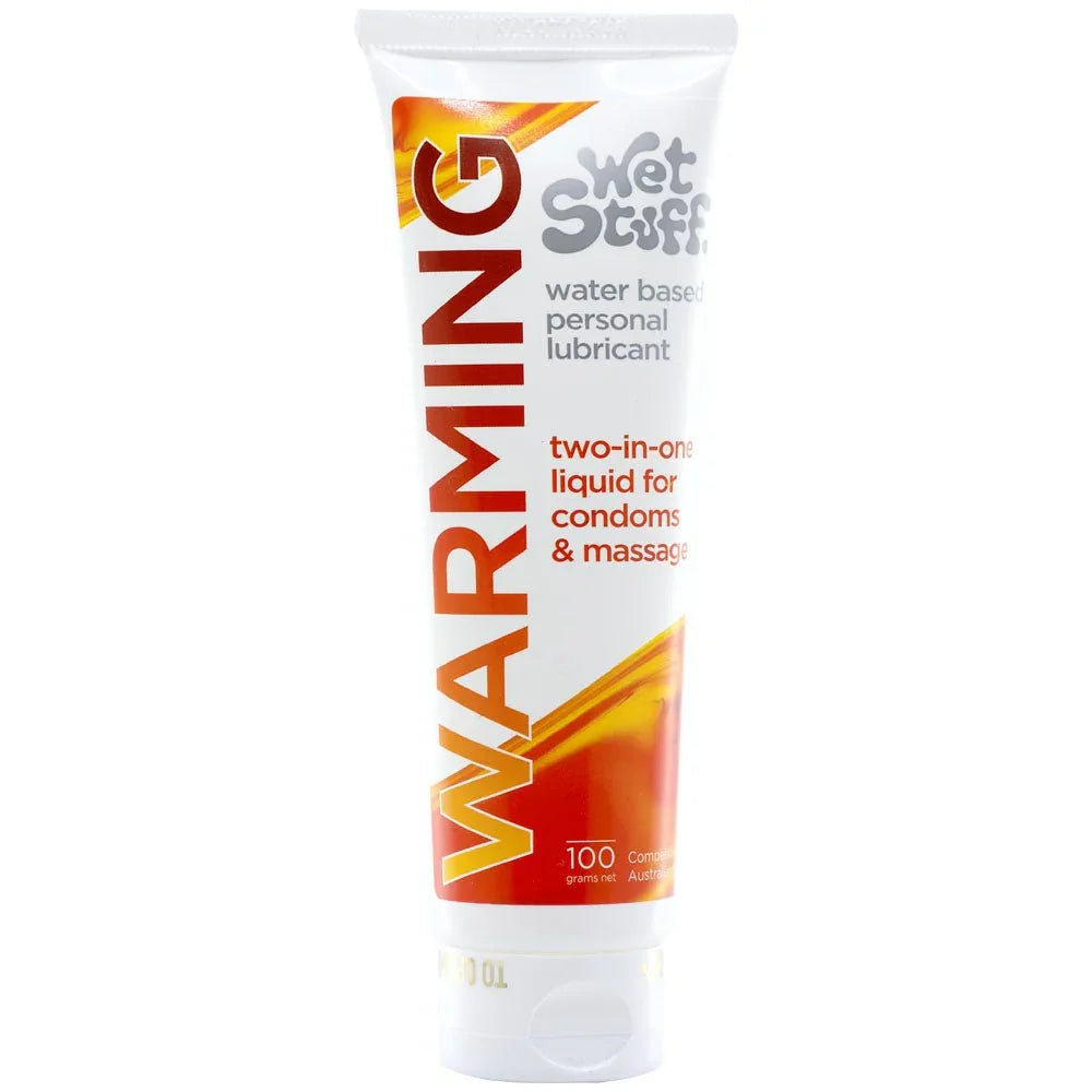 Wet Stuff Warming 100 g tube with orange two-in-one artwork