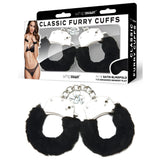 Buy WhipSmart Classic Furry Cuffs - Black - Black Furry Restraints with Bonus Eye Mask – Naughtyhut NZ sex toys online. Discreet delivery & top brands.
