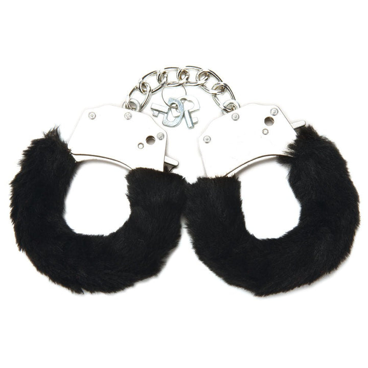 WhipSmart Classic Furry Cuffs - Black - Black Furry Restraints with Bonus Eye Mask – Sex toys NZ by Naughtyhut. Discreet delivery nationwide.