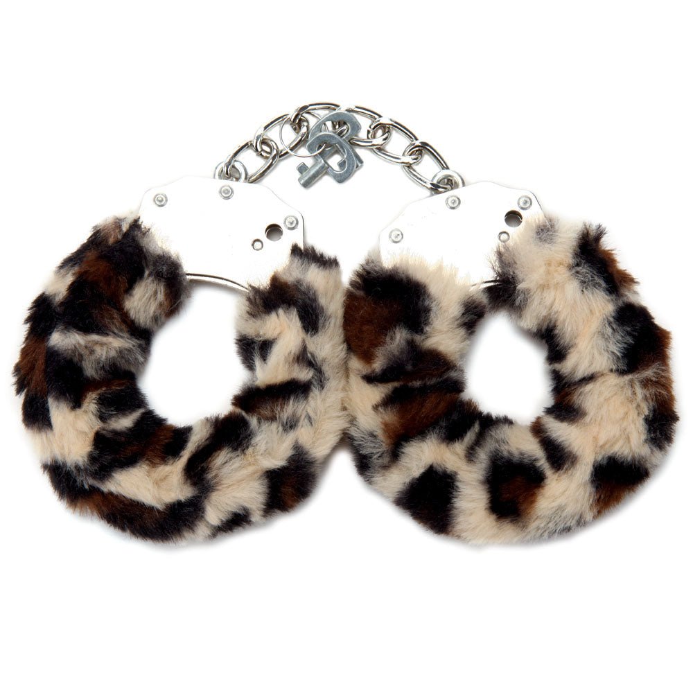 Buy WhipSmart Classic Furry Cuffs - Leopard - Leopard Furry Restraints with Bonus Eye Mask – Naughtyhut NZ sex toys online. Discreet delivery & top brands.