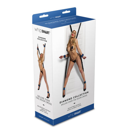 Buy WhipSmart Diamond Deluxe Over The Door Cross - Blue - Blue Restraints – Naughtyhut NZ sex toys online. Discreet delivery & top brands.