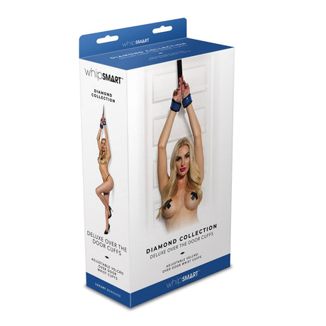 Buy WhipSmart Diamond Deluxe Over The Door Cuffs - Blue - Blue Restraints – Naughtyhut NZ sex toys online. Discreet delivery & top brands.