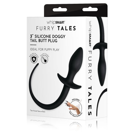 Buy WhipSmart Furry Tales 3'' Silicone Doggy Tail Butt Plug - Black 7.6 cm Butt Plug with Doggy Tail – Naughtyhut NZ sex toys online. Discreet delivery & top brands.