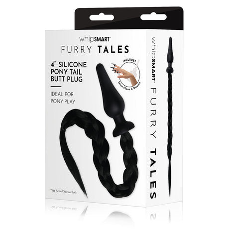 Buy WhipSmart Furry Tales 4 Inch Silicone Pony Tail Butt Plug - Black 10.1 cm Butt Plug with Black Pony Tail – Naughtyhut NZ sex toys online. Discreet delivery & top brands.