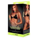 Buy WhipSmart Glow Deluxe Role - Play Collar and Leash - Glow in the Dark Restraints – Naughtyhut NZ sex toys online. Discreet delivery & top brands.