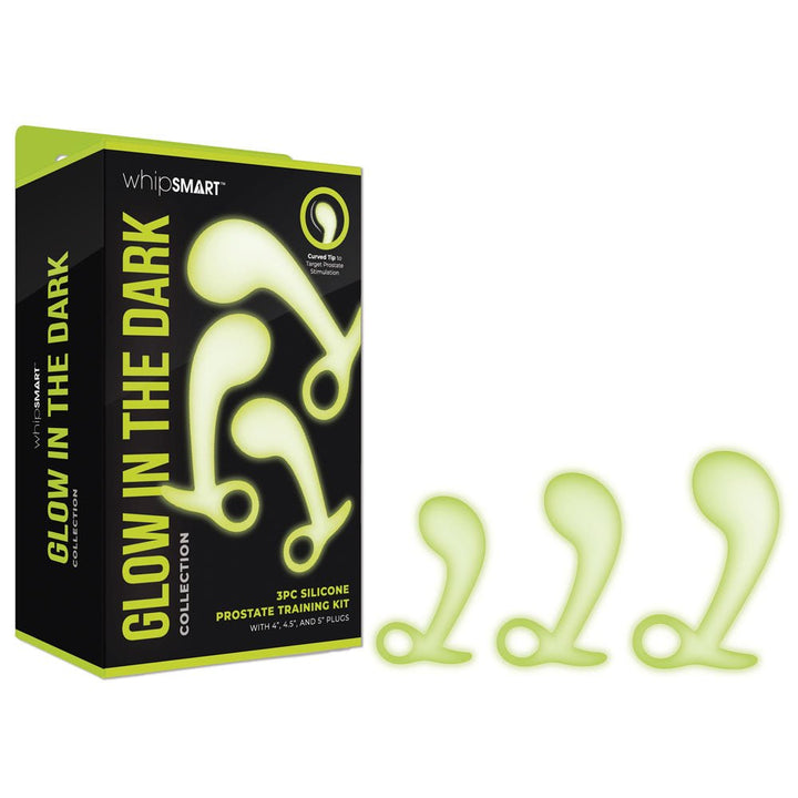 WhipSmart Glow In The Dark 3pc Prostate Training Kit - Glow In Dark Prostate Massagers - Set of 3 Sizes – Sex toys NZ by Naughtyhut. Discreet delivery nationwide.
