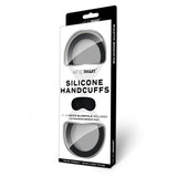Buy WhipSmart Silicone Handcuffs - Black - Black Restraint with Bonus Blindfold – Naughtyhut NZ sex toys online. Discreet delivery & top brands.