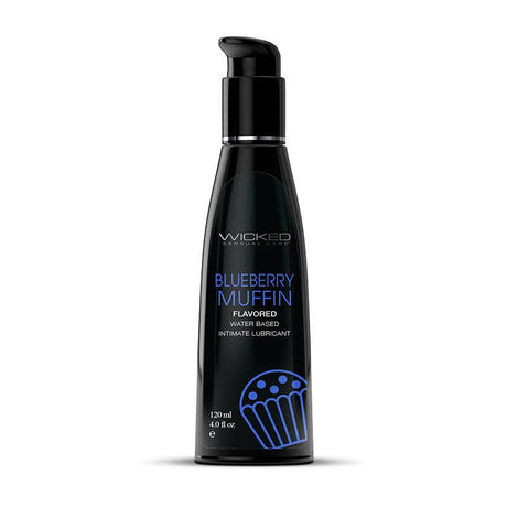 Buy Wicked Aqua Blueberry Muffin - Blueberry Muffin Flavoured Water Based Lubricant - 120 ml (4 oz) Bottle – Naughtyhut NZ sex toys online. Discreet delivery & top brands.