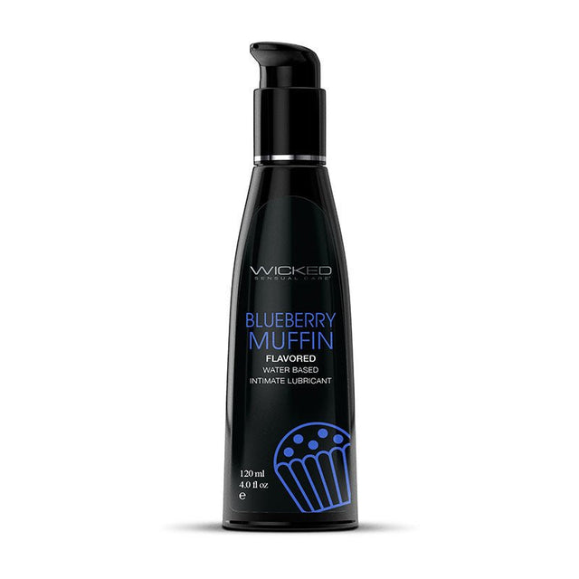 Buy Wicked Aqua Blueberry Muffin - Blueberry Muffin Flavoured Water Based Lubricant - 120 ml (4 oz) Bottle – Naughtyhut NZ sex toys online. Discreet delivery & top brands.