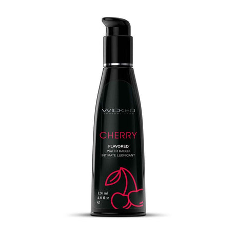 Buy Wicked Aqua Cherry - Cherry Flavoured Water Based Lubricant - 120 ml (4 oz) Bottle – Naughtyhut NZ sex toys online. Discreet delivery & top brands.