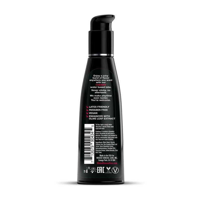 Buy Wicked Aqua Cherry - Cherry Flavoured Water Based Lubricant - 120 ml (4 oz) Bottle – Naughtyhut NZ sex toys online. Discreet delivery & top brands.