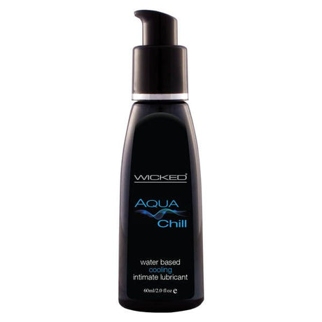 Buy Wicked Aqua Chill - Cooling Water Based Lubricant - 60 ml (2 oz) Bottle – Naughtyhut NZ sex toys online. Discreet delivery & top brands.