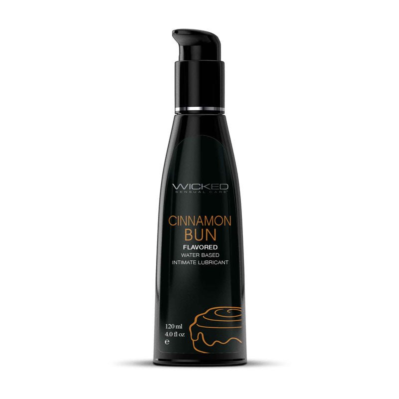 Buy Wicked Aqua Cinnamon Bun - Cinnamon Bun Flavoured Water Based Lubricant - 120 ml (4 oz) Bottle – Naughtyhut NZ sex toys online. Discreet delivery & top brands.