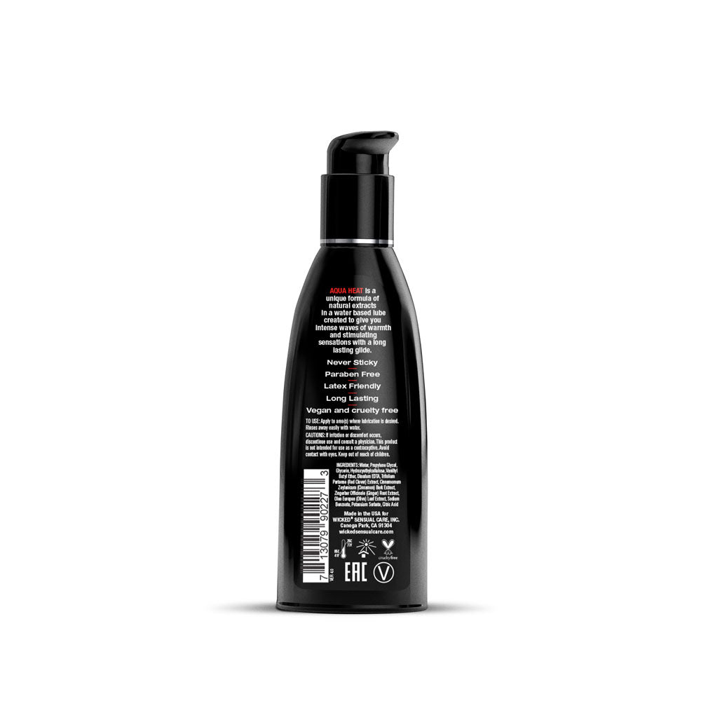 Buy Wicked Aqua Heat - Warming Water Based Lubricant - 60 ml (2 oz) Bottle – Naughtyhut NZ sex toys online. Discreet delivery & top brands.
