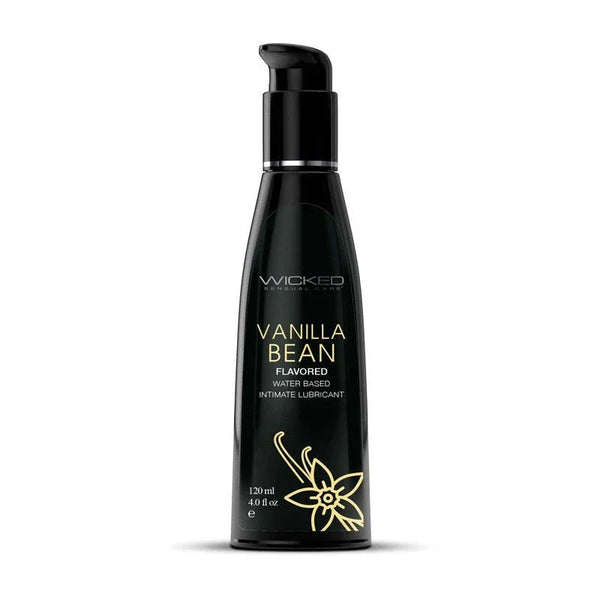 Wicked Aqua Vanilla Bean 120 ml, black pump bottle with the gold vanilla flower label