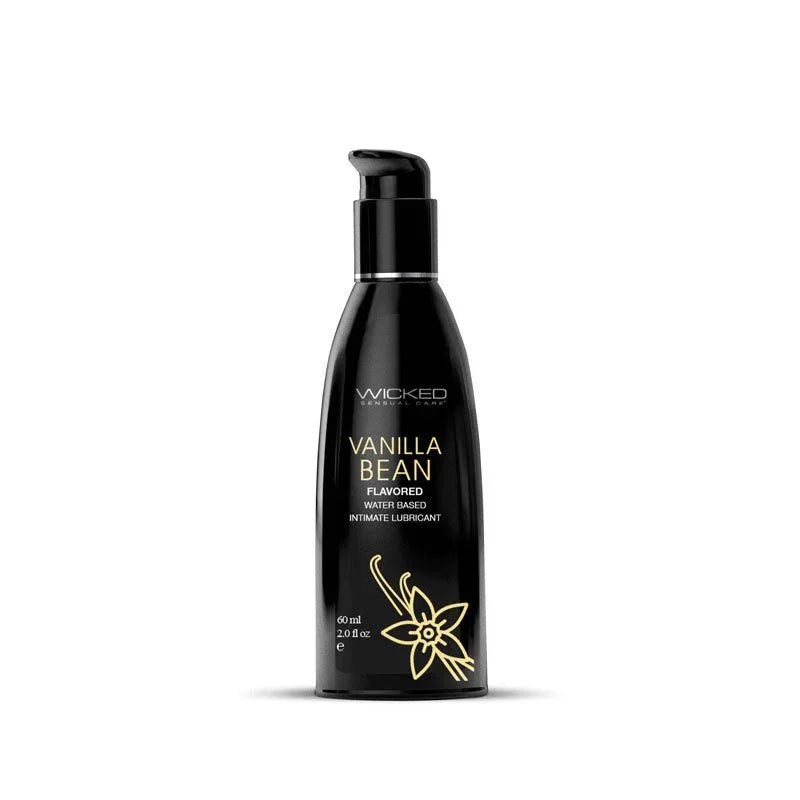 Wicked Aqua Vanilla Bean 60 ml, black pump bottle with the gold vanilla flower label
