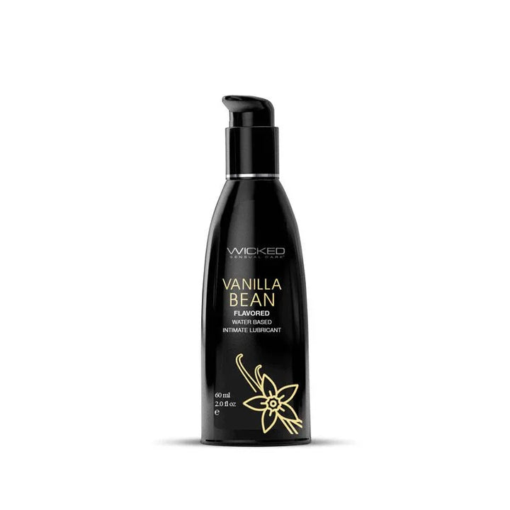 Wicked Aqua Vanilla Bean 60 ml, black pump bottle with the gold vanilla flower label