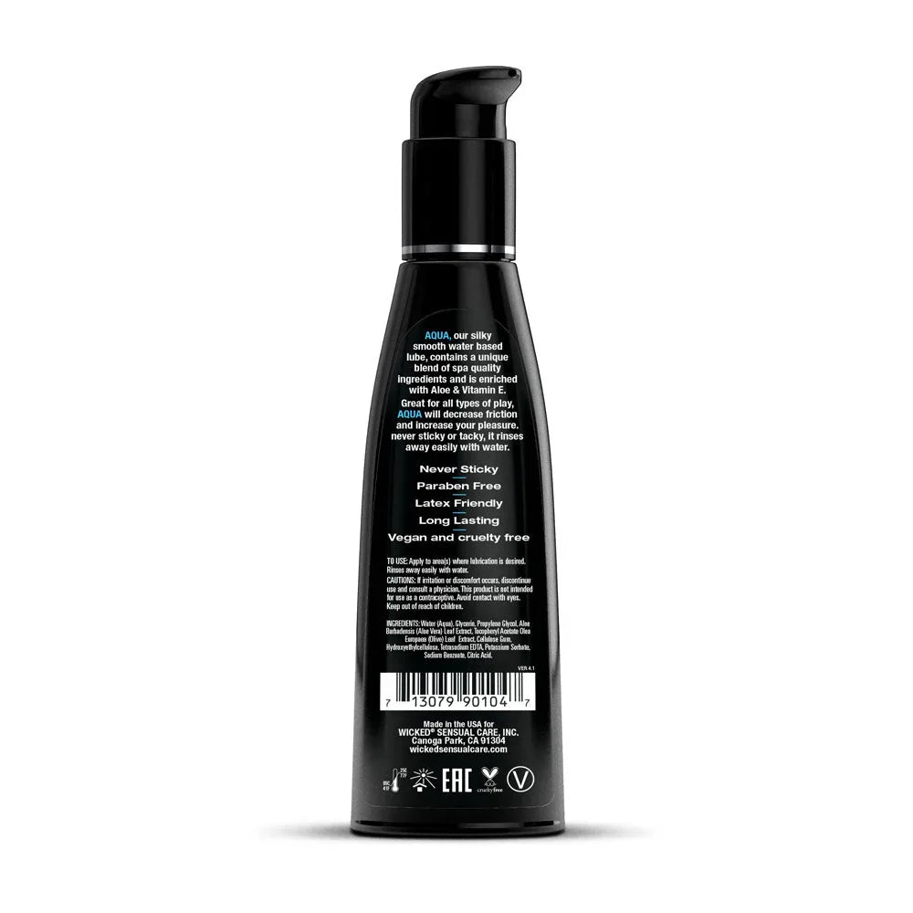 Wicked Aqua - Water Based Lubricant - 120 ml (4 oz) Bottle – Sex toys NZ by Naughtyhut. Discreet delivery nationwide.