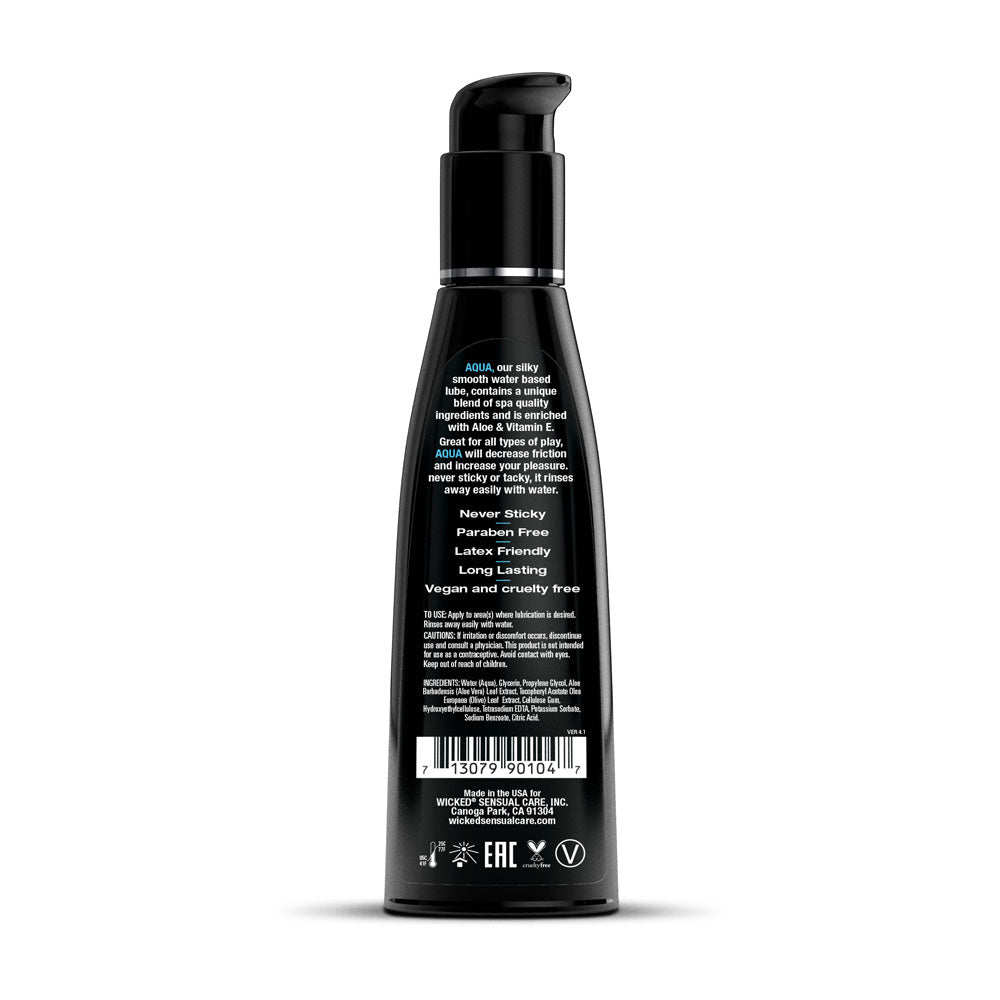 Buy Wicked Aqua - Water Based Lubricant - 120 ml (4 oz) Bottle – Naughtyhut NZ sex toys online. Discreet delivery & top brands.