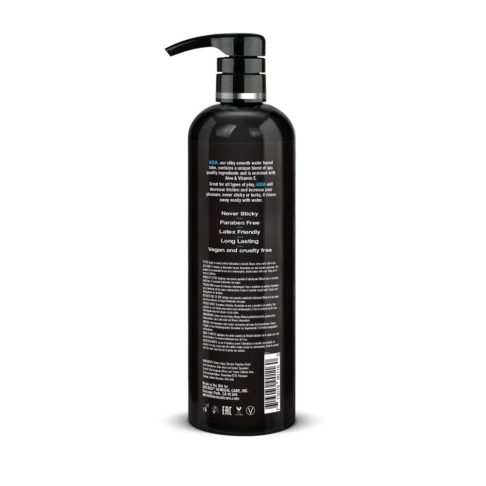 Buy Wicked Aqua - Water Based Lubricant - 476 ml (16 oz) Bottle – Naughtyhut NZ sex toys online. Discreet delivery & top brands.