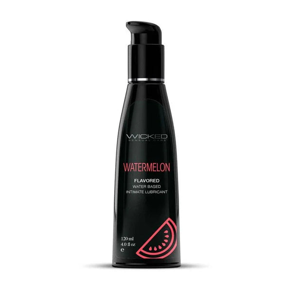 Wicked Aqua Watermelon 120 ml, black pump bottle with the pink watermelon slice label