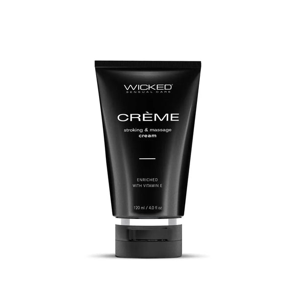 Wicked Creme 120 ml, black squeeze tube standing on its cap, front label