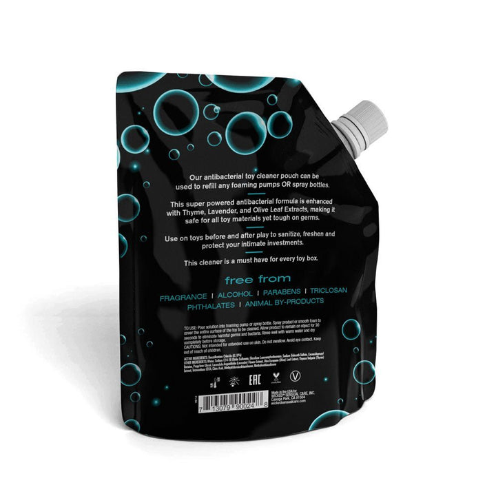 Wicked Foaming & Spray Toy Cleaner Refill - Unscented Antibacterial Toy Cleaner - 710 ml (24 oz) Pouch – Sex toys NZ by Naughtyhut. Discreet delivery nationwide.