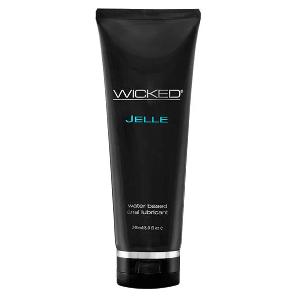 Wicked Jelle 240 ml, large black squeeze tube standing on its cap, on white