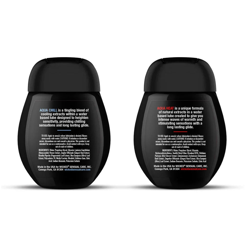Wicked Sensation Kit, both 45 ml bottles turned to show the back ingredient panels