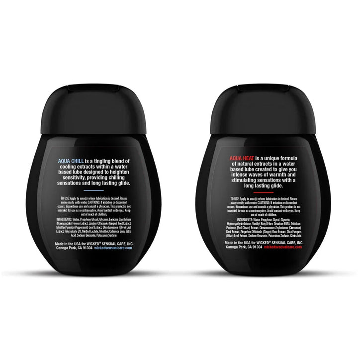 Wicked Sensation Kit, both 45 ml bottles turned to show the back ingredient panels