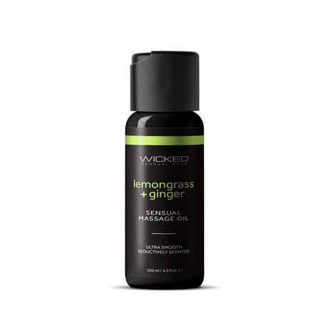Buy Wicked Sensual Massage Oil - Lemongrass + Ginger - Lemongrass and Ginger Scented Massage Oil - 120 ml Tube – Naughtyhut NZ sex toys online. Discreet delivery & top brands.