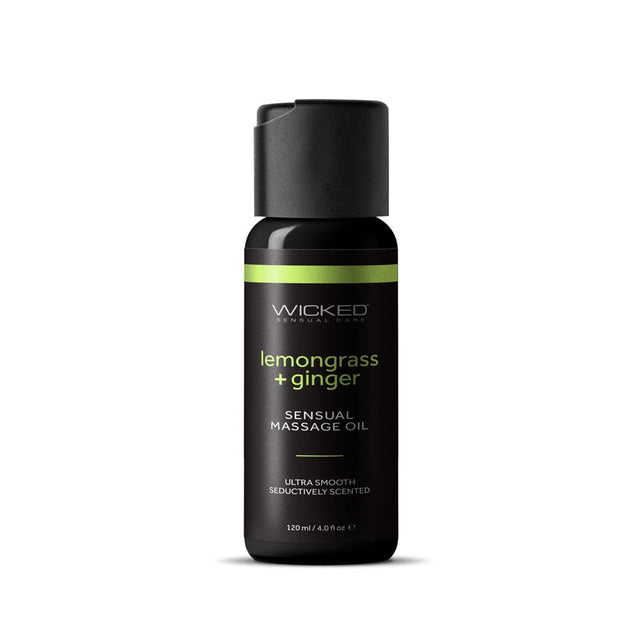 Buy Wicked Sensual Massage Oil - Lemongrass + Ginger - Lemongrass and Ginger Scented Massage Oil - 120 ml Tube – Naughtyhut NZ sex toys online. Discreet delivery & top brands.