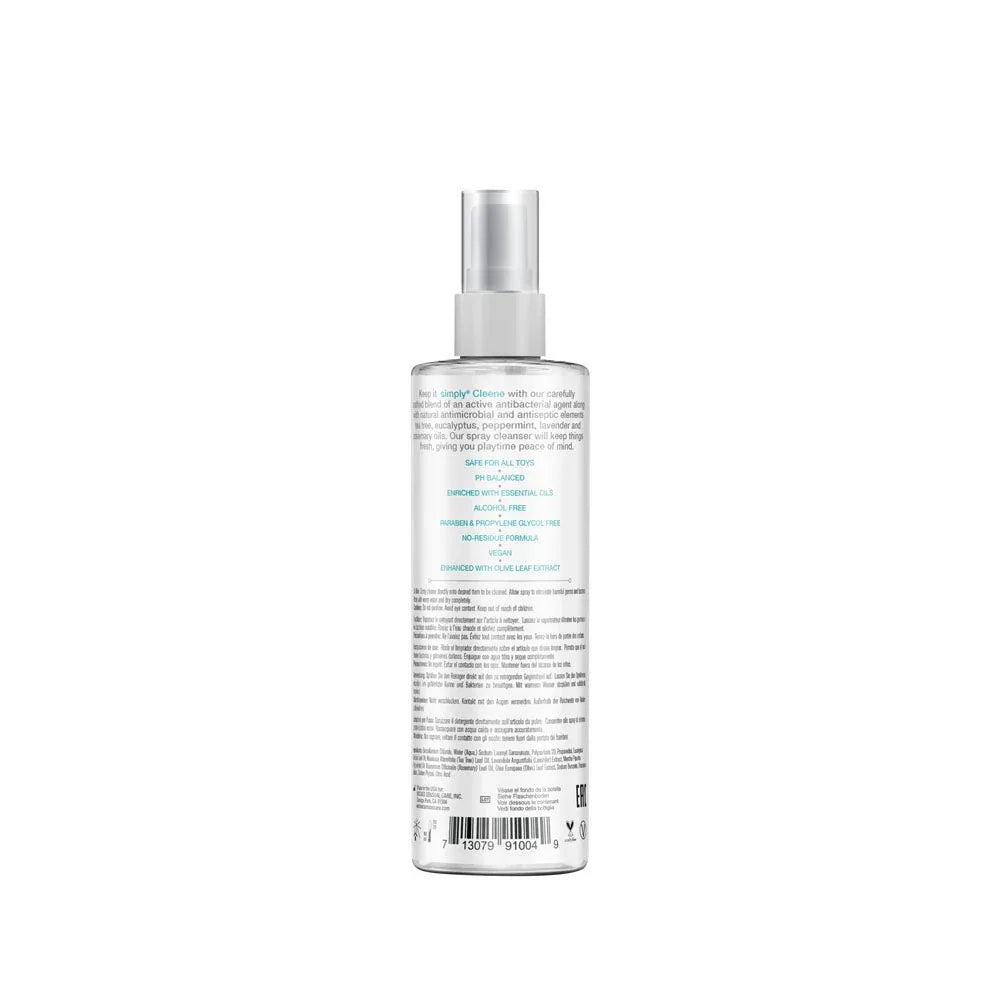 Wicked Simply Cleene 120 ml, back of the spray bottle with directions and ingredients