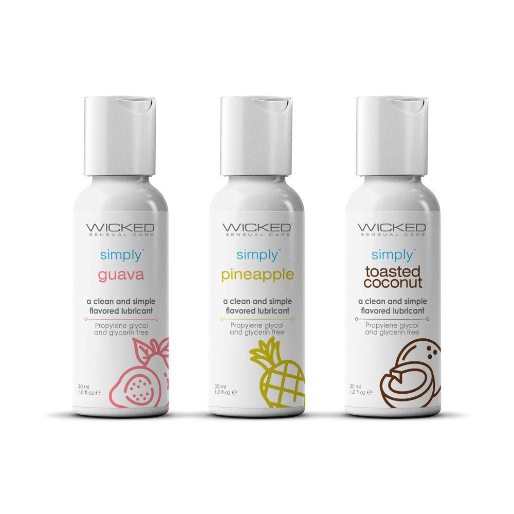Wicked Simply Tropical Trio - Flavoured Water Based Lubricants - Set of 3 x 30 ml Bottles – Sex toys NZ by Naughtyhut. Discreet delivery nationwide.