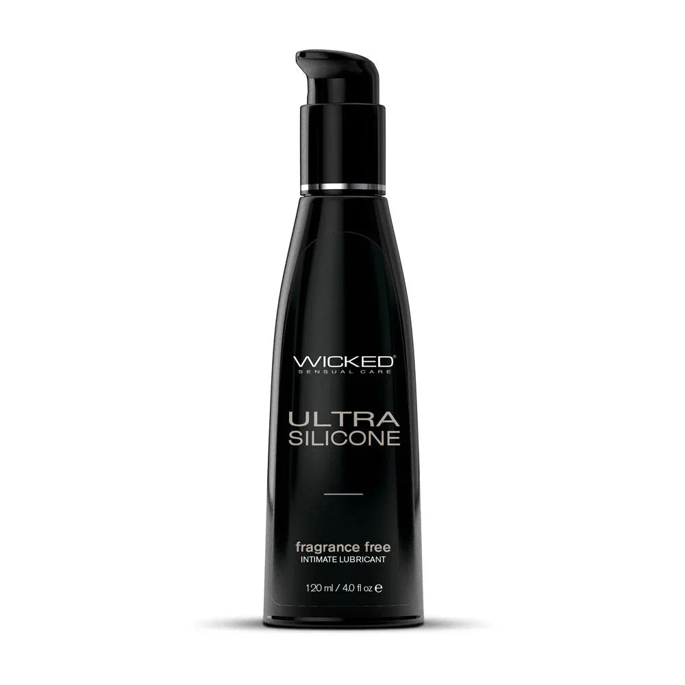 Wicked Ultra Silicone fragrance-free intimate lubricant 120ml black bottle with pump