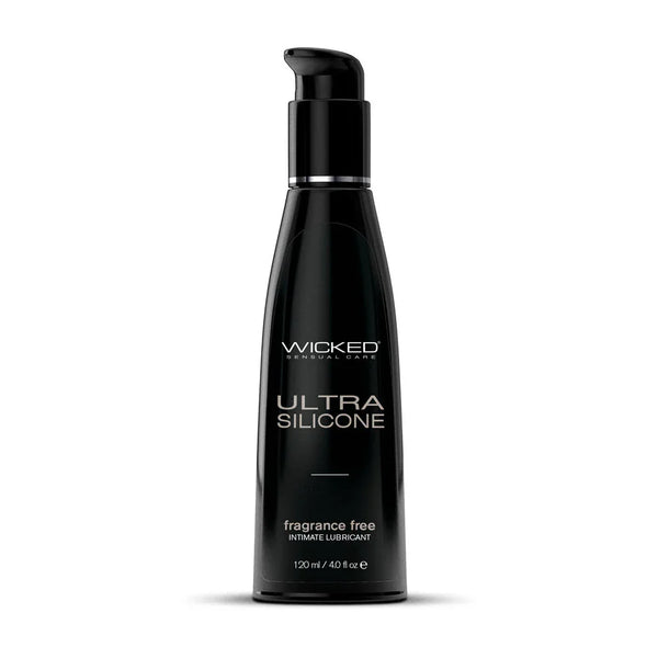 Wicked Ultra Silicone fragrance-free intimate lubricant 120ml black bottle with pump