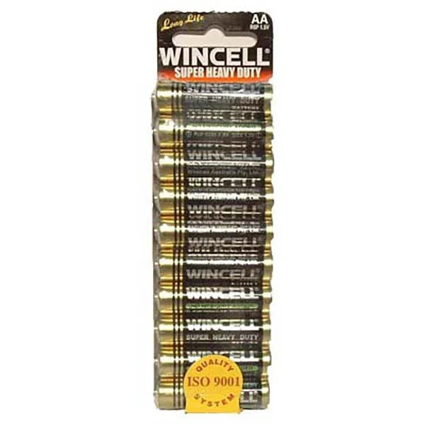 Wincell AA Super Heavy Duty batteries, 10-pack strip