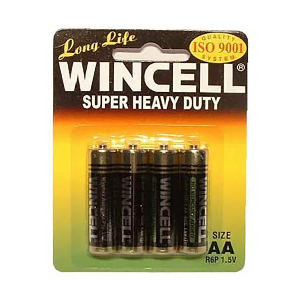 Wincell AA Super Heavy Duty batteries, 4-pack blister card