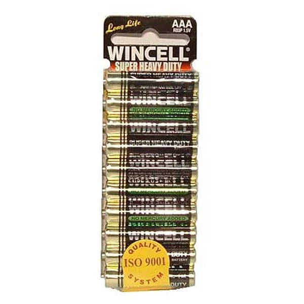 Wincell AAA Super Heavy Duty batteries, 10-pack strip