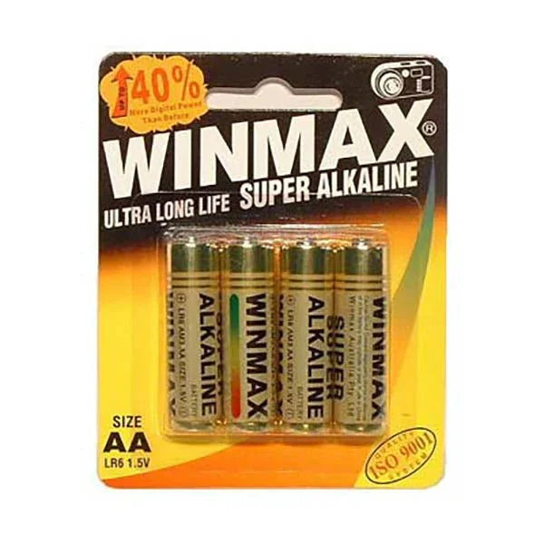 Winmax AA Super Alkaline batteries, 4-pack blister card