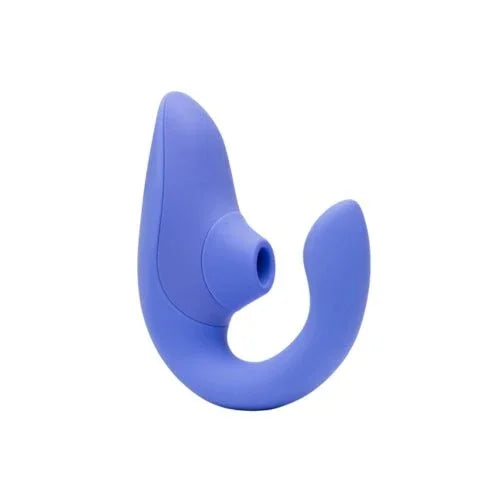 Womanizer Blend in Vibrant Blue, flexible suction head and curved G-spot arm
