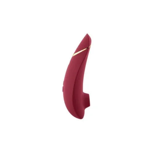 Womanizer Premium 2 in Bordeaux with gold trim, side view