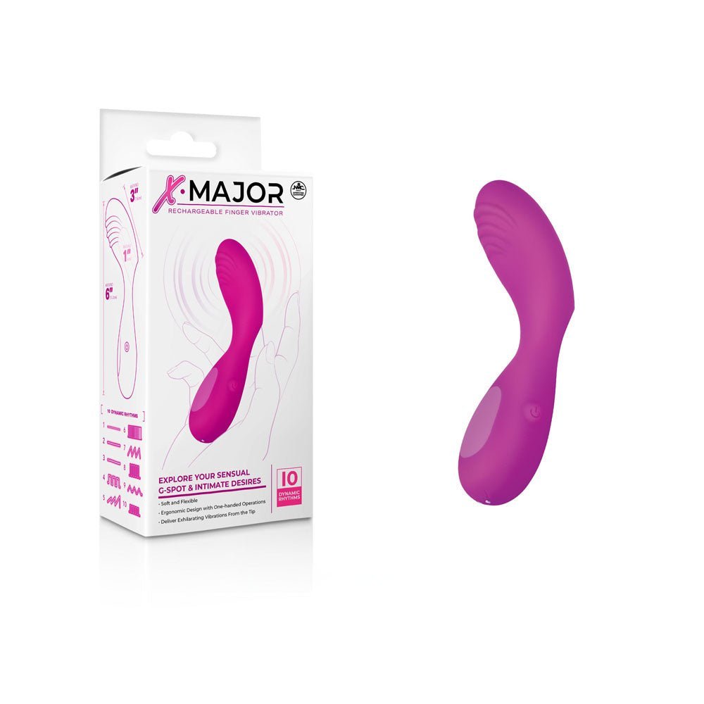 X Major Finger Vibe - Pink - Pink USB Rechargeable Finger Stimulator – Sex toys NZ by Naughtyhut. Discreet delivery nationwide.